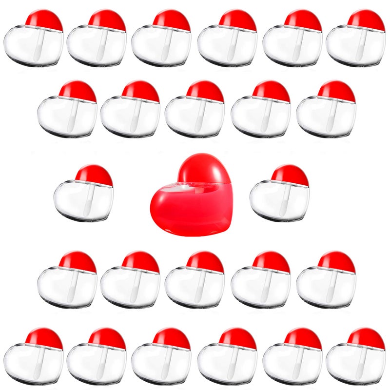 RONRONS 20 Pieces Heart Lip Gloss Tubes, Clear Plastic Empty Lip Gloss Container Cute Heart Shape Mini Lipgloss Tubes with Wand Bulk for Women Girls DIY Cosmetics Small Business - Image 1